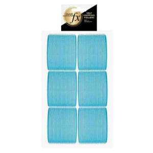 Hair FX Self Gripping 76mm Hair Rollers Blue 6pk