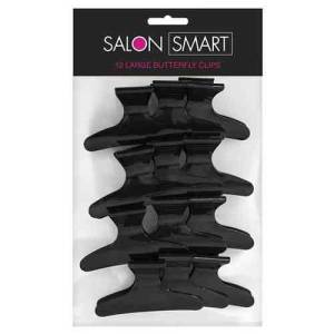 Salon Smart Black Butterfly Hair Clips Large 12pk
